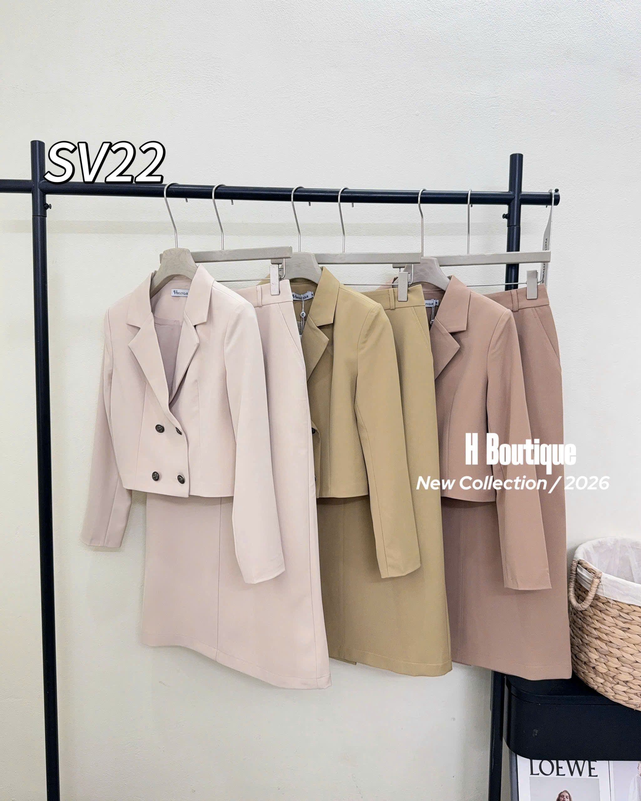 SV22 Sét vest áo cúc đồng cv xuông