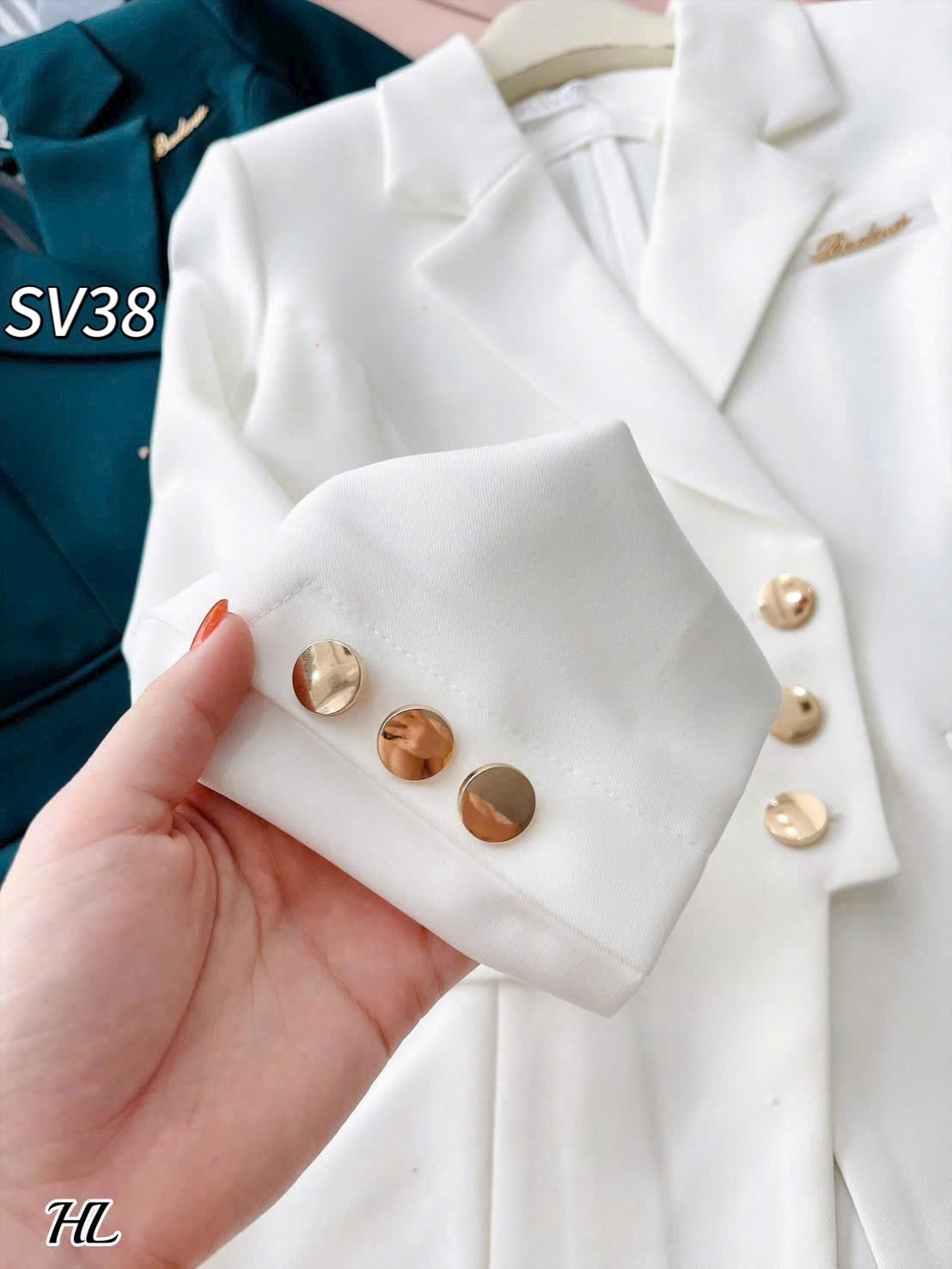 SV38 set vest áo 3 cúc