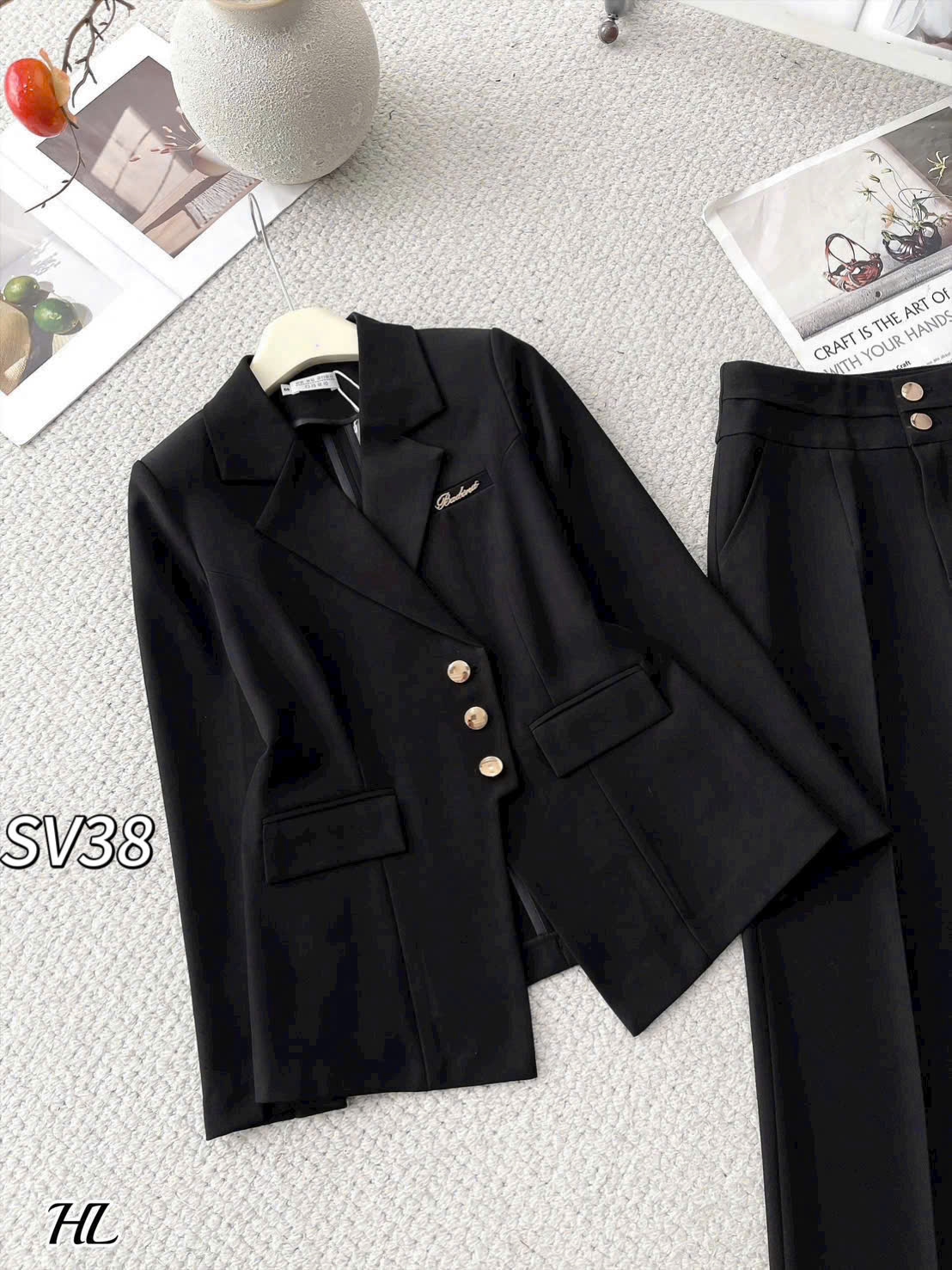 SV38 set vest áo 3 cúc