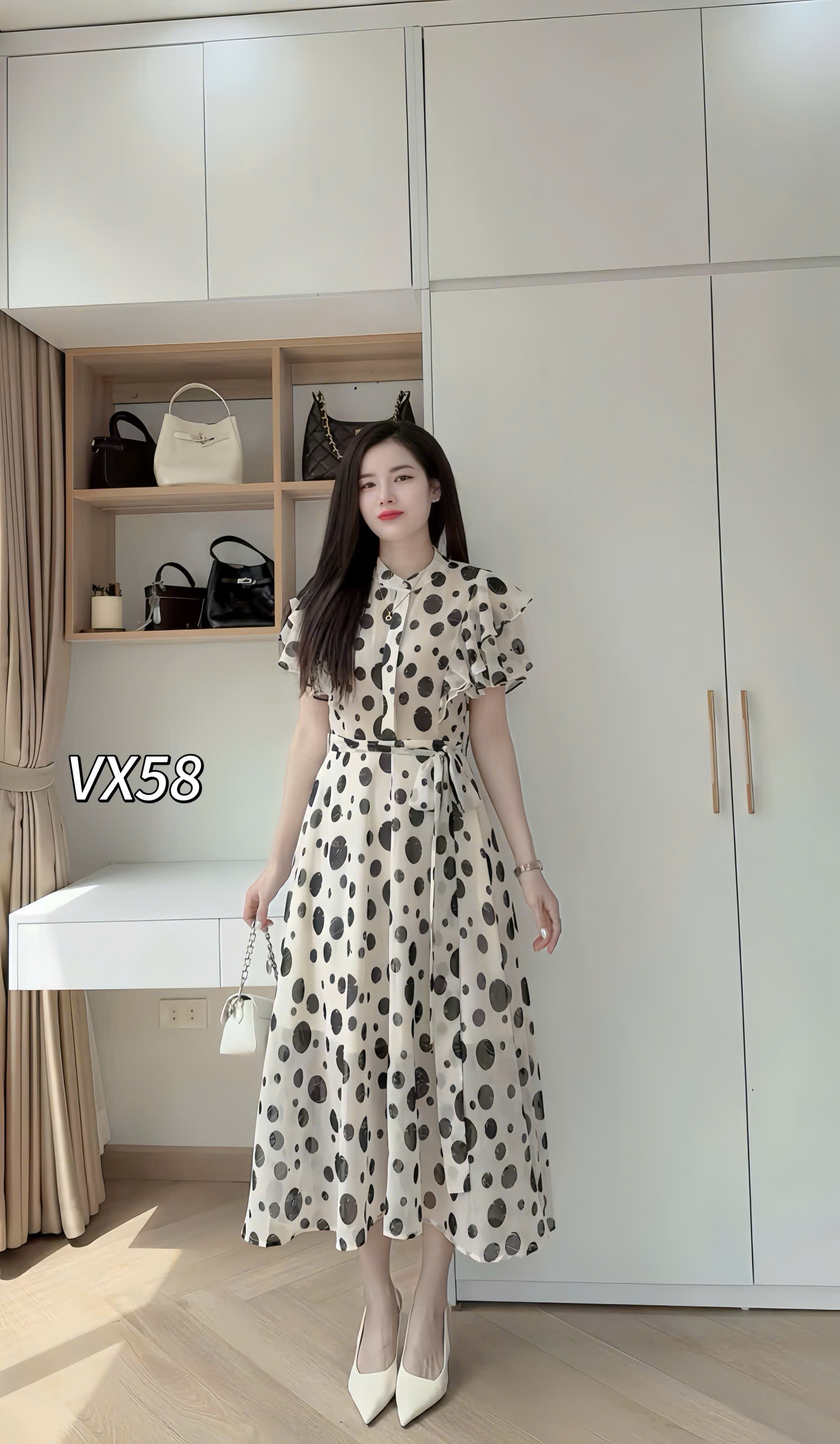 VX58 váy xòe tay cánh tiên