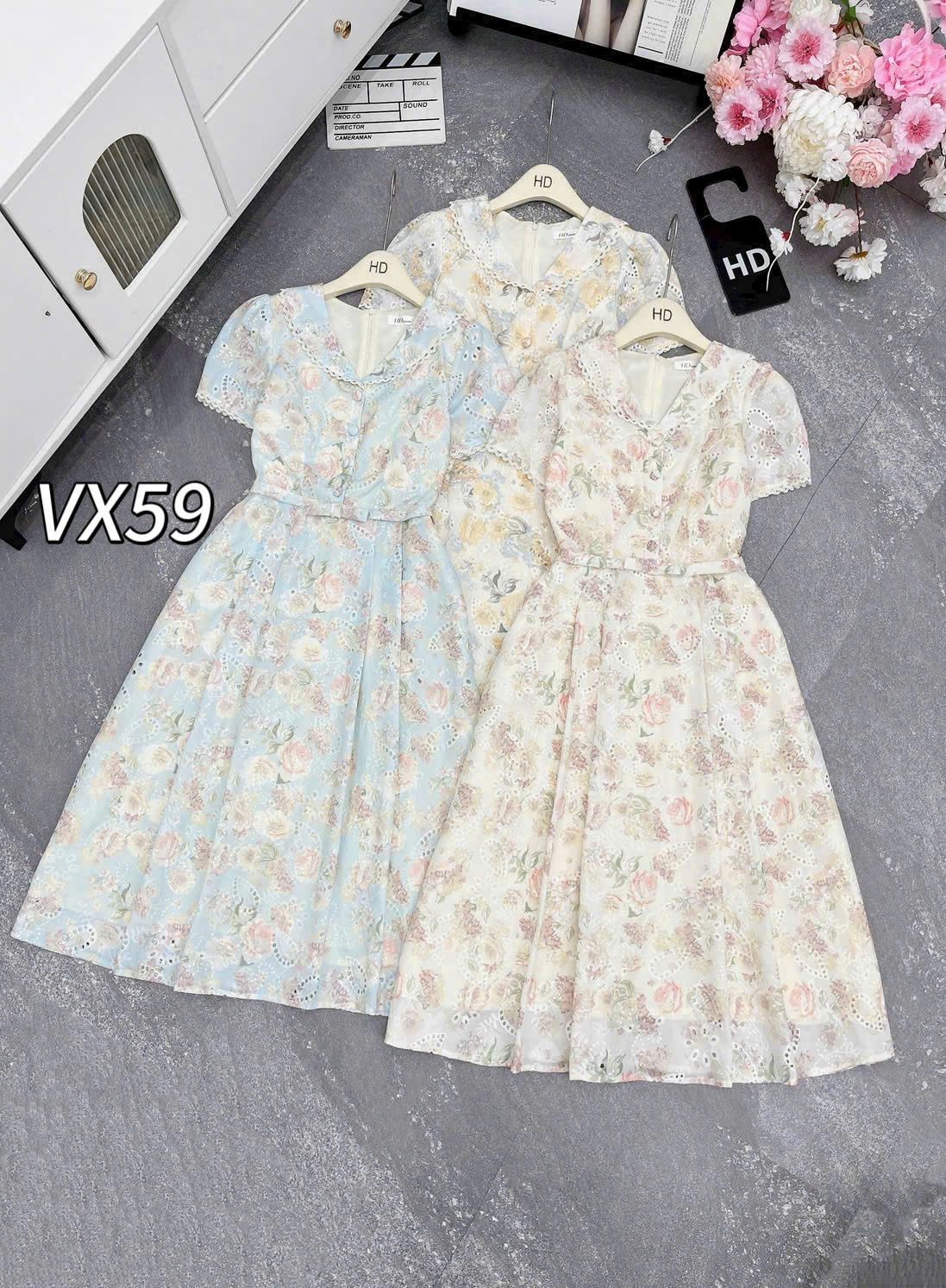 VX59 váy thô hoa