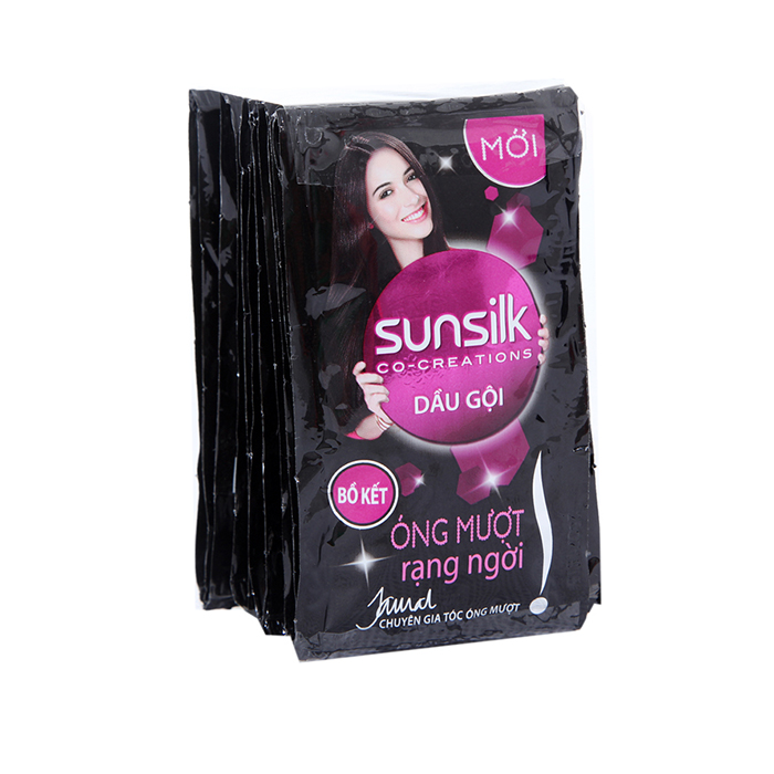 Dầu gội Sunsilk óng mượt rạng ngời gói 6g (dây 10 gói)