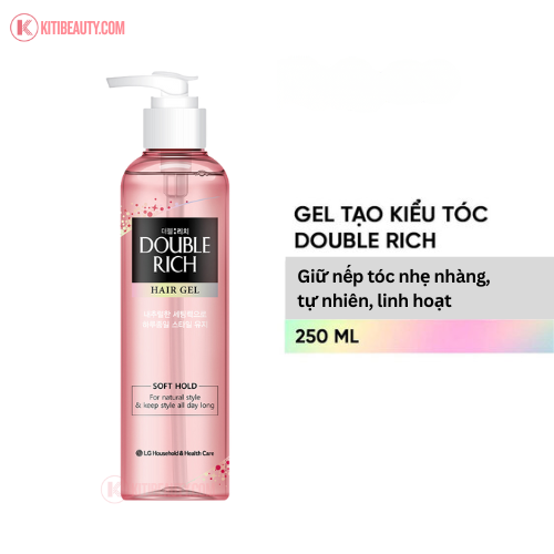 Gel Tạo Kiểu Tóc Double Rich Soft Giữ Nếp Tự Nhiên 250ml + KM dây sữa tắm himalaya cool (10goi)