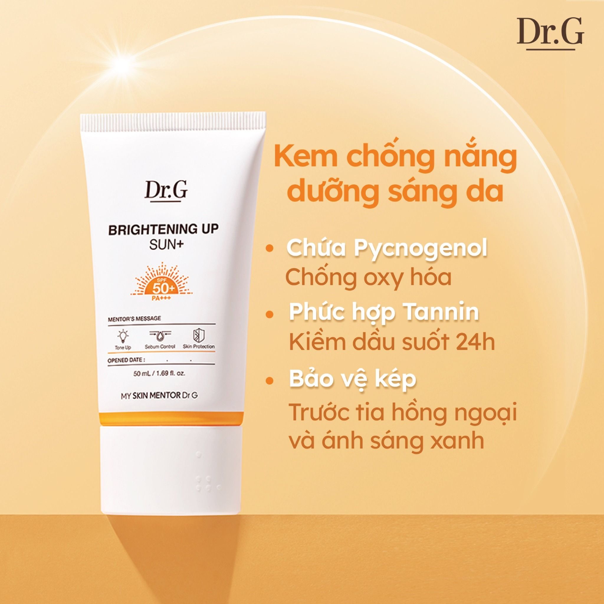 Kem Chống Nắng Nâng Tông Dr.G Brightening Up Sun+ SPF50+ PA+++