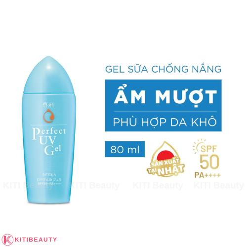 Gel Sữa Chống Nắng Ẩm Mượt Cho Da Khô Senka Perfect UV Gel SPF50/PA++++ (80ml)