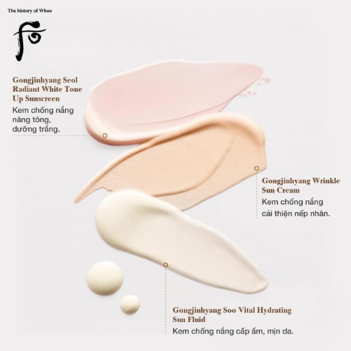 Kem chống nắng Whoo nâng tông Gongjinhyang Seol Radiant White Tone Up Sunscreen SPF50+,PA++++ (sample gói 1ml)