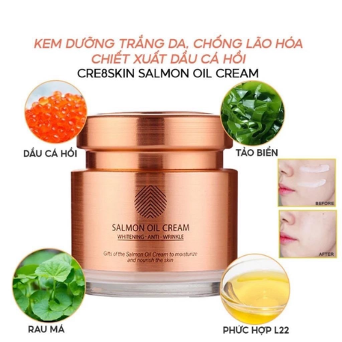 Kem Dưỡng Hỗ Trợ Chống Lão Hóa Chiết Xuất Dầu Cá Hồi Cre8skin Salmon Oil Cream (80g)