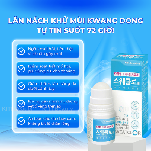 Lăn Khử Mùi Đặc Trị Hôi Nách & Mồ Hôi Tay Chân Kwangdong Hàn Quốc 30ml