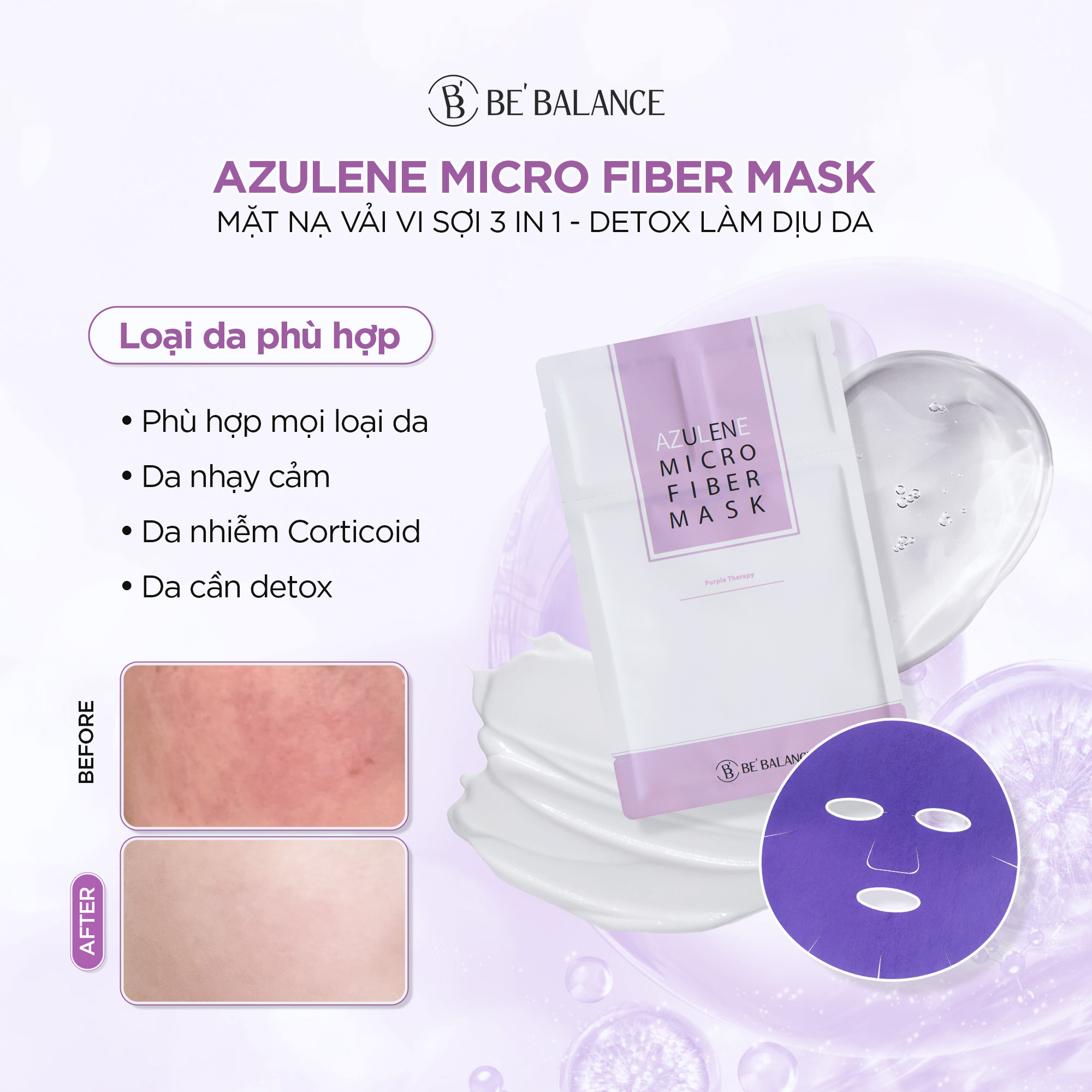 Mặt Nạ Dưỡng Da 3 Bước Be Balance Micro Fiber Mask 30g