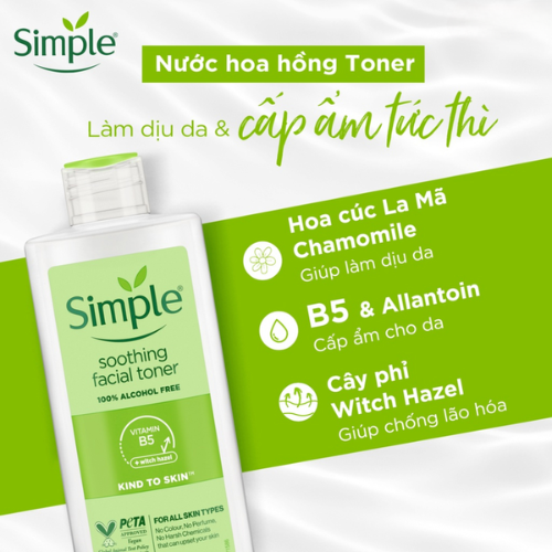 Nước Hoa Hồng Simple Kind To Skin 200ml