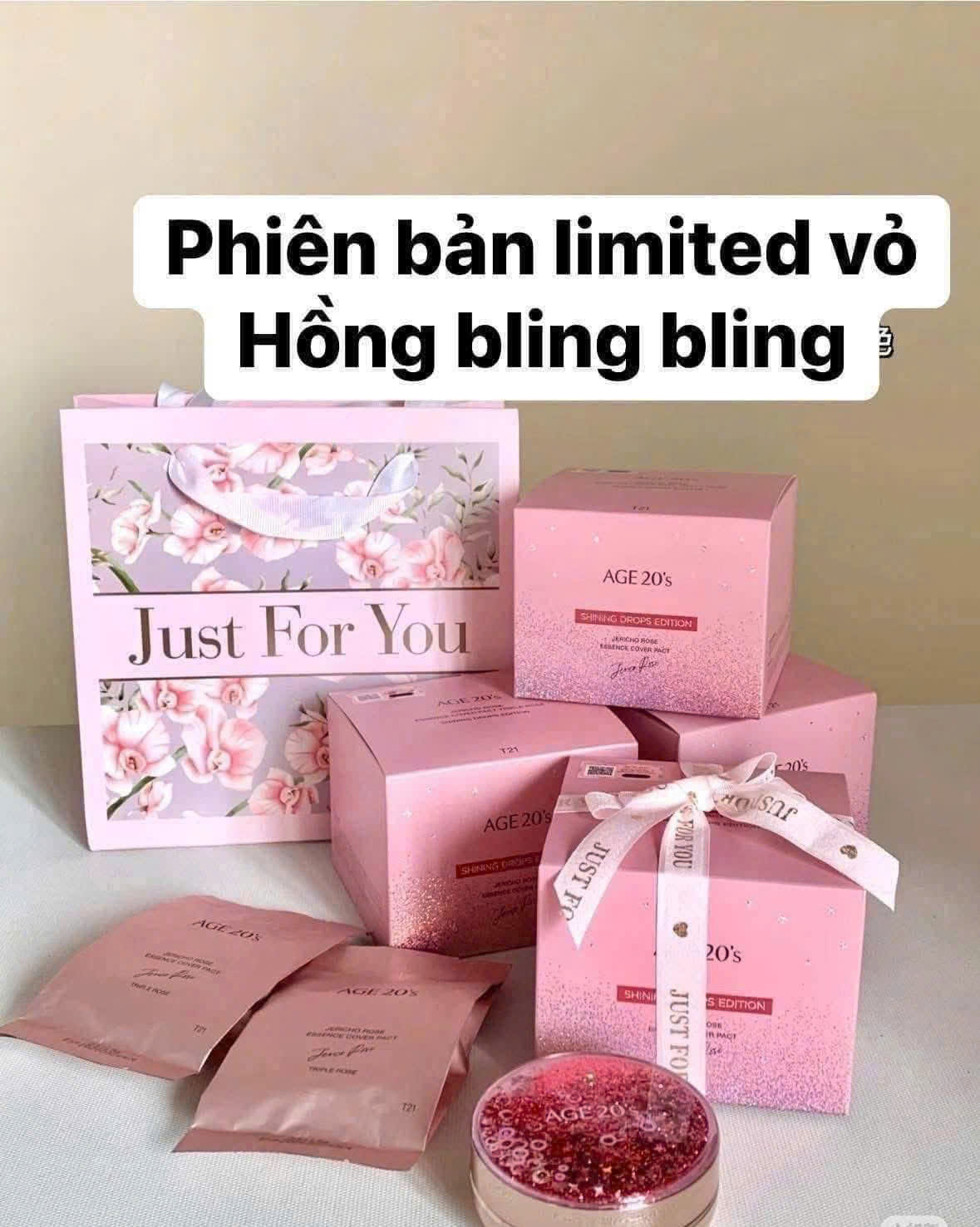Phấn tươi AGE 20'S Shining Drops Edition Jericho Rose Essence Cover Pact - Màu #21 (12,5gr * 2ea)