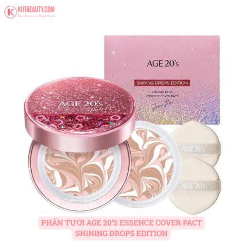 Phấn tươi AGE 20'S Shining Drops Edition Jericho Rose Essence Cover Pact - Màu #21 (12,5gr * 2ea)