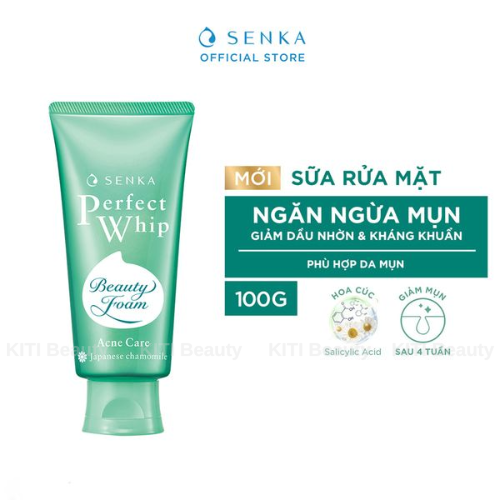 Sữa Rửa Mặt Dành Cho Da Mụn Senka Perfect Whip Acne Care 100G