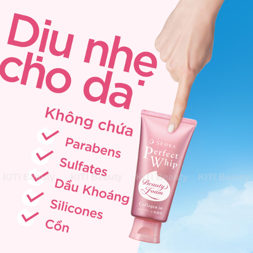 Sữa Rửa Mặt Senka Perfect Whip Collagen In Giúp Da Đàn Hồi 120gr