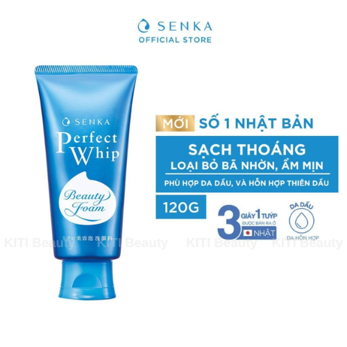 Sữa rửa mặt tạo bọt mướt mịn sạch sâu SENKA PERFECT WHIP 120G