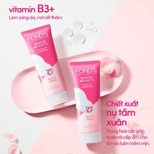 Sữa Rửa Mặt Sáng Hồng Rạng Rỡ Pond'S Bright Beauty Serum Facial Foam 100G