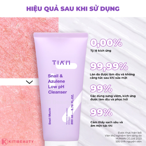 Sữa Rửa Mặt Tia'm Ốc Sên Làm Dịu & Phục Hồi Da 200ml
