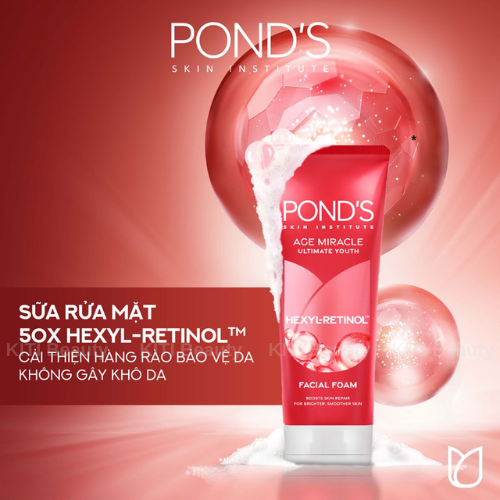 Sữa rửa mặt ngăn ngừa lão hóa Pond's Age Miracle Hexyl Retinol 100g