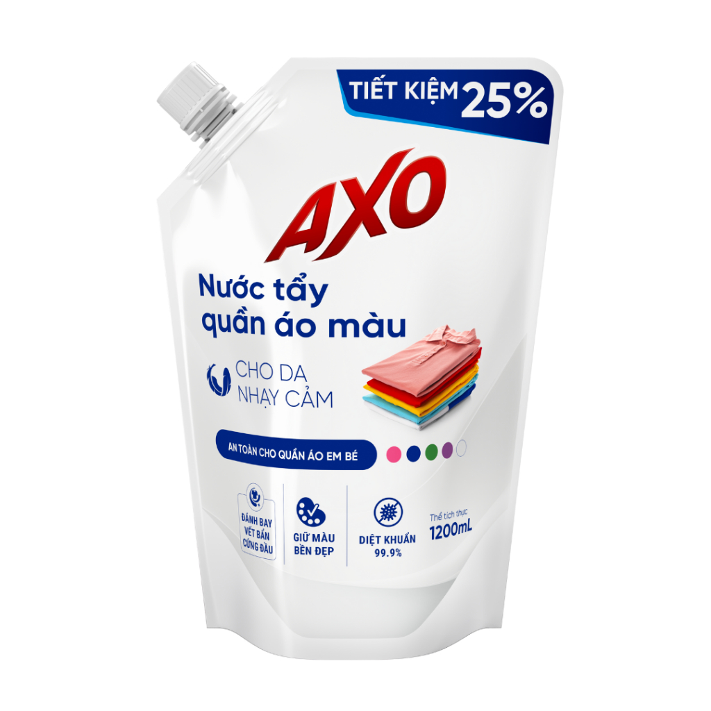tẩy quần áo màu AXO 1.2 lít - HỒNG