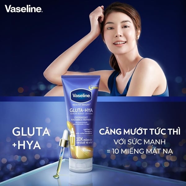 Dưỡng Thể Trắng Da Vaseline Healthy Bright Gluta-Hya Serum Burst Lotion 330ml