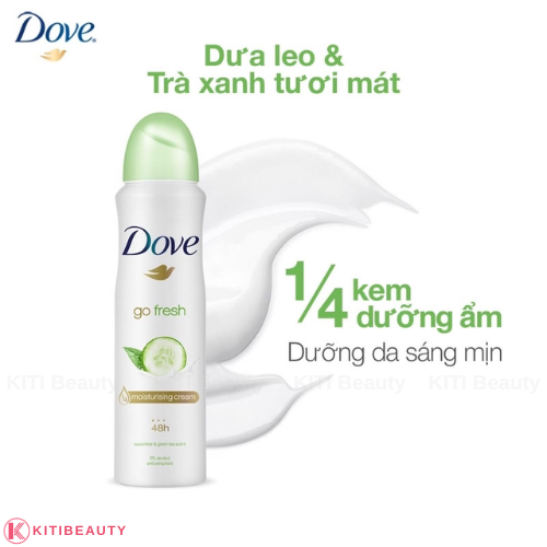 Xịt Khử Mùi Dove Go Fresh Hương Dưa Leo và Trà Xanh 150ml