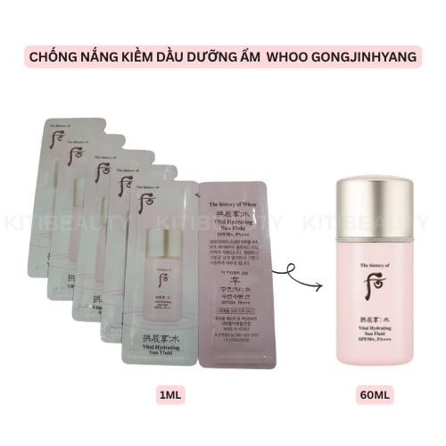 Kem chống nắng kiềm dầu dưỡng ẩm The history of Whoo Gongjinhyang Soo Vital Hydrating Sun Fluid SPF50+/PA+++