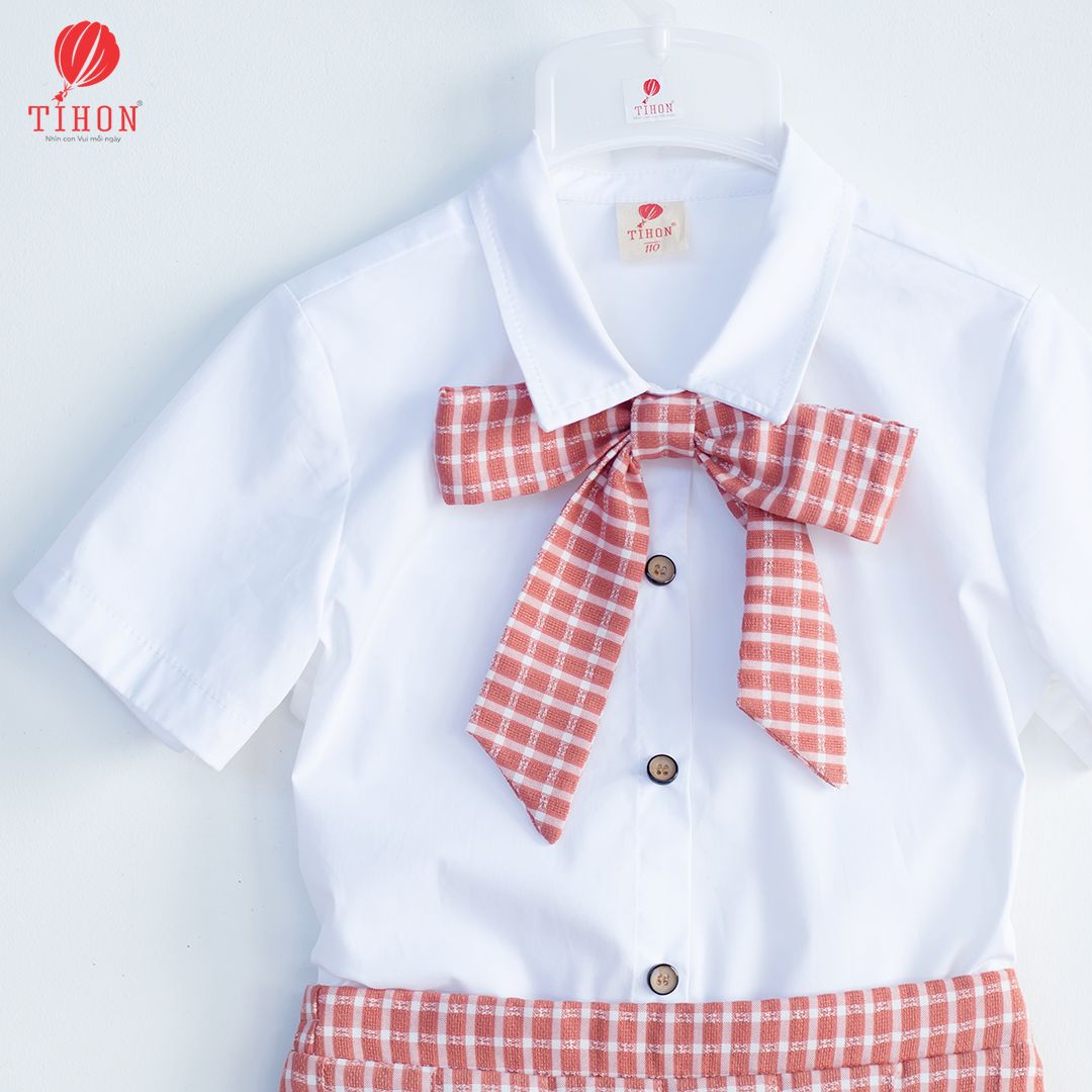 SET Bộ BG váy nơ caro xếp ly 106