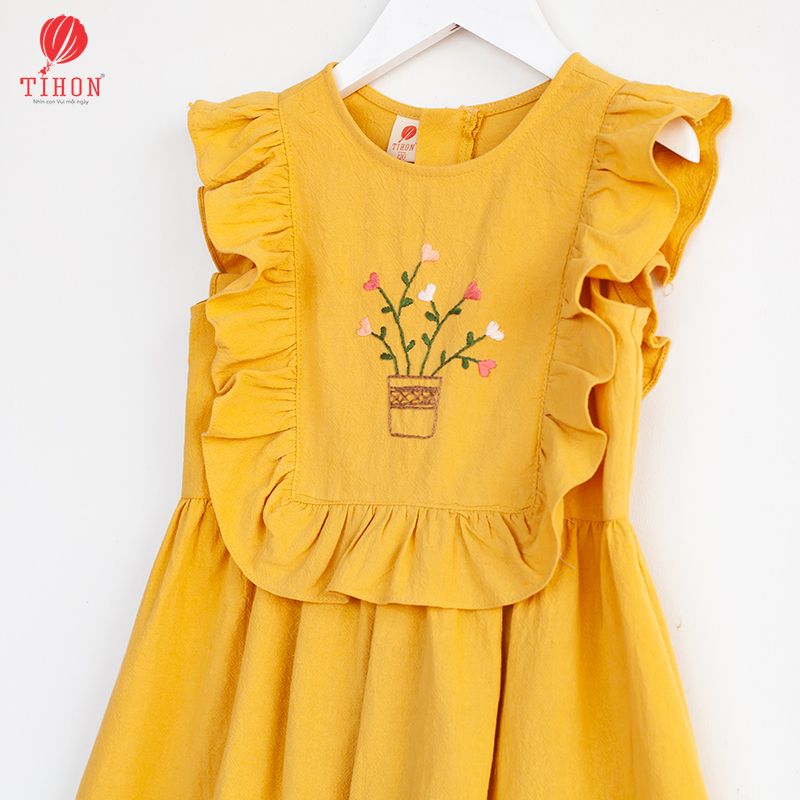 Váy thô thêu ngực cộc tay bèo 906