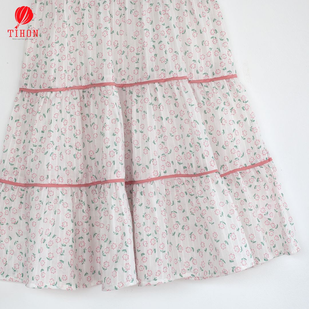 Váy thô hoa nhí phối 3 tầng 906