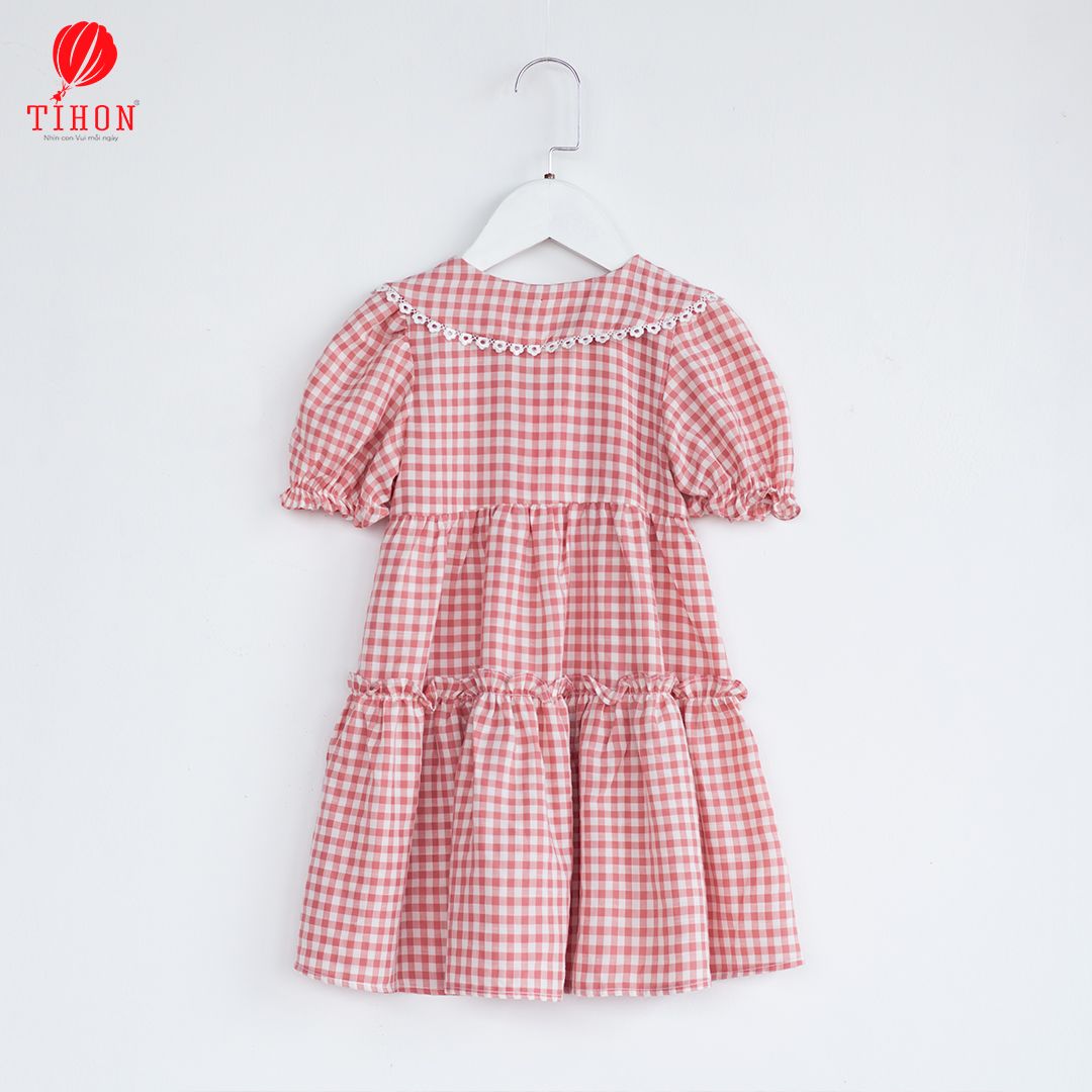 Váy đũi kẻ caro ren cổ 906
