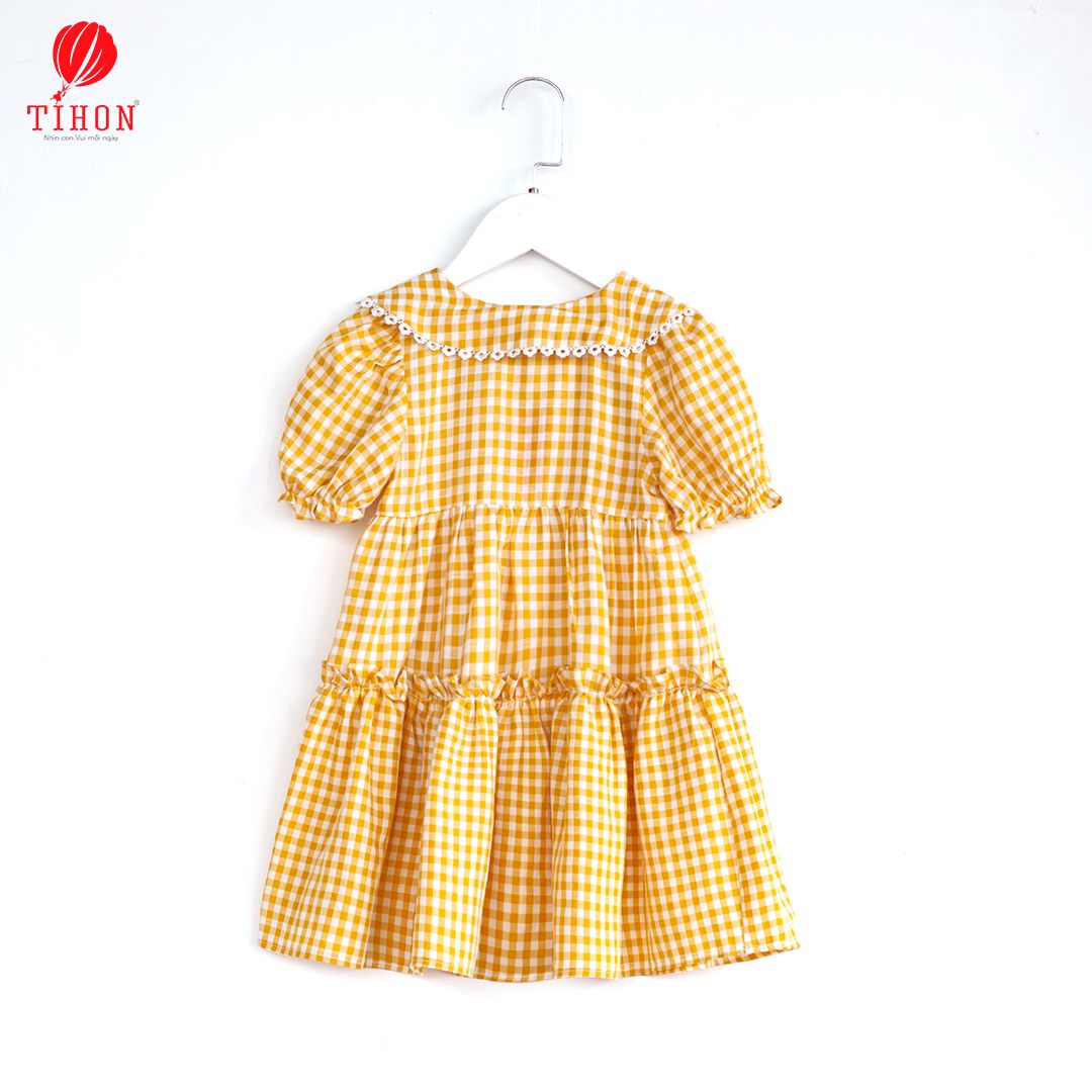 Váy đũi kẻ caro ren cổ 906