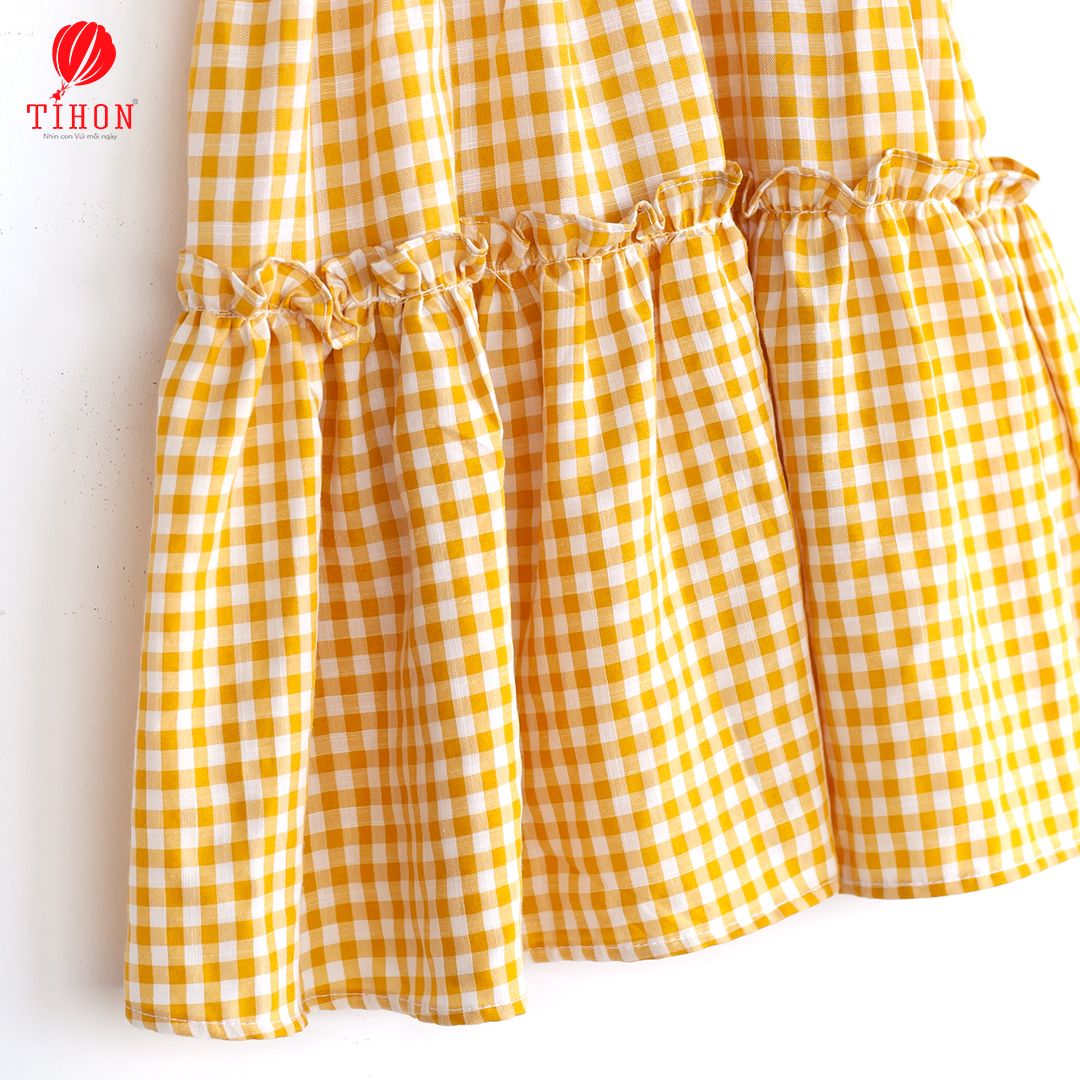 Váy đũi kẻ caro ren cổ 906