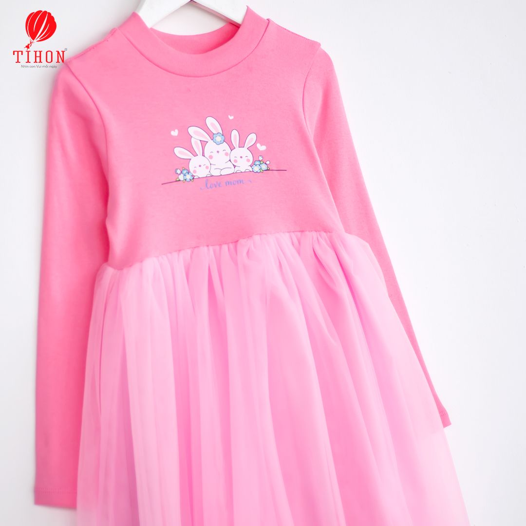 Váy công chúa cổ 3 phân in hình
