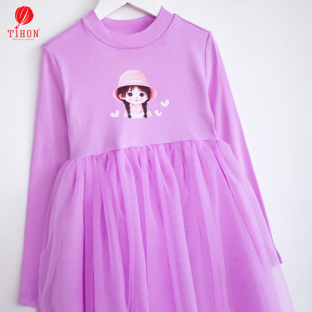 Váy công chúa cổ 3 phân in hình