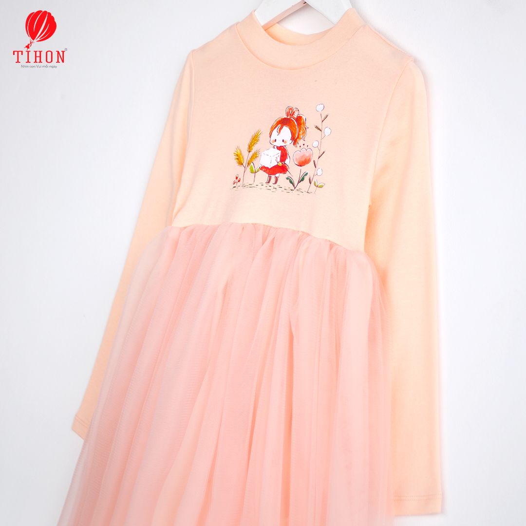 Váy công chúa cổ 3 phân in hình