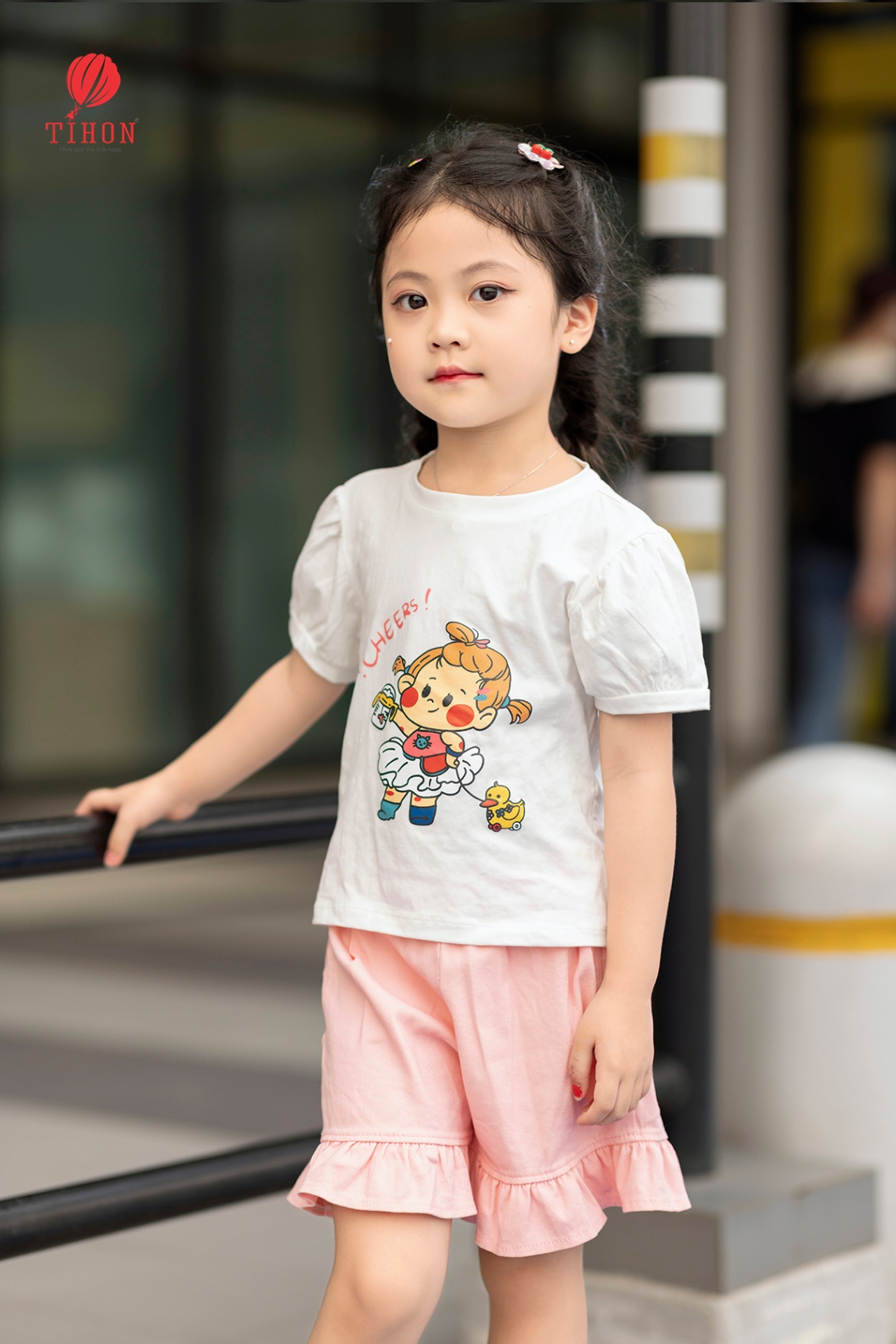 Set bộ cộc tay áo thun in quần thô