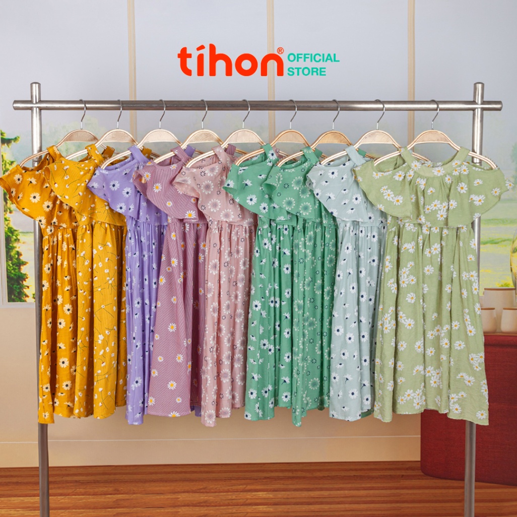 Váy thô cổ yếm họa tiết hoa 906