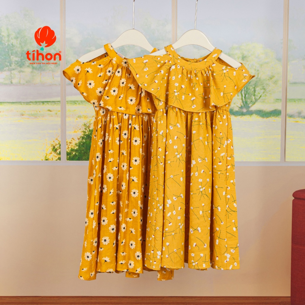 Váy thô cổ yếm họa tiết hoa 906