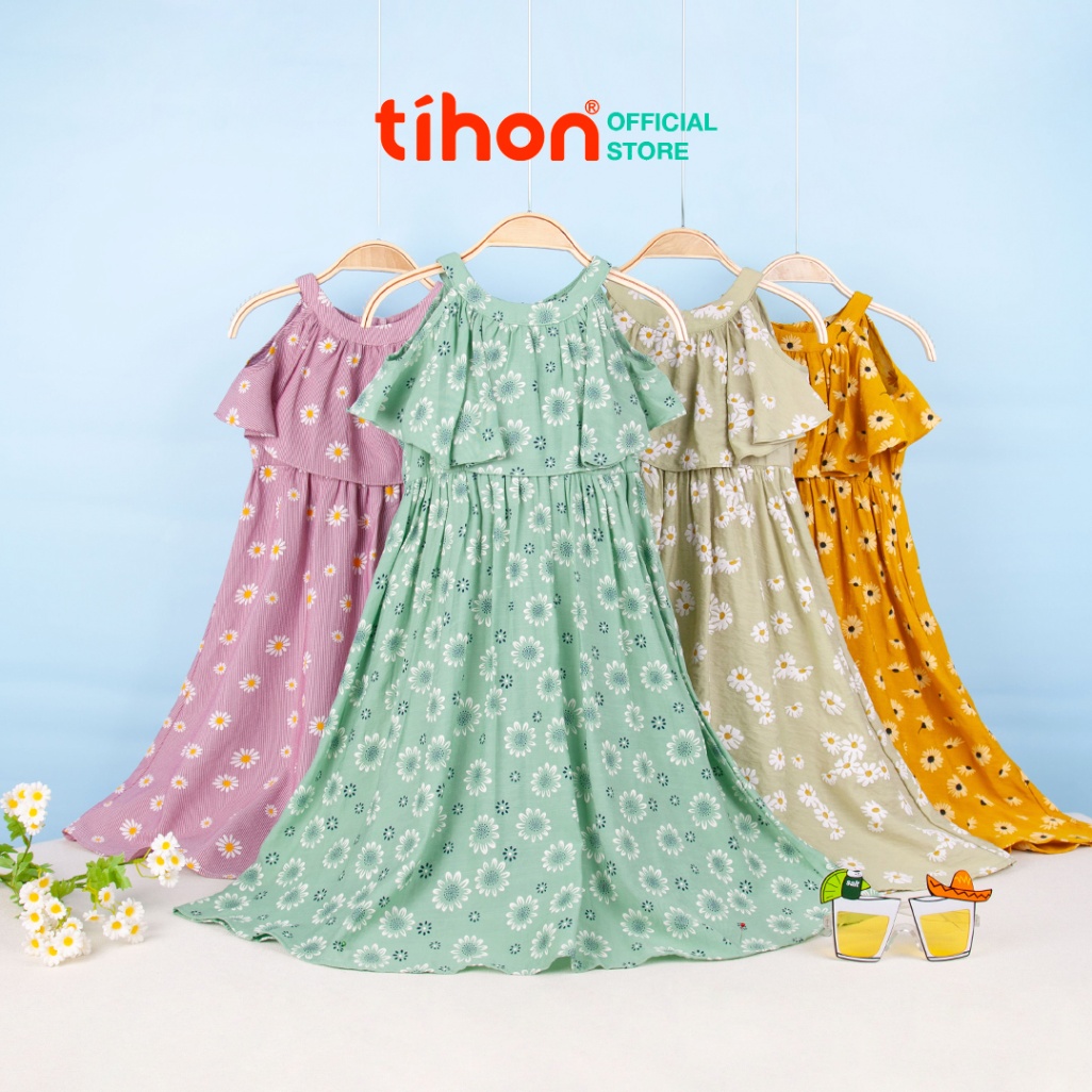 Váy thô cổ yếm họa tiết hoa 906