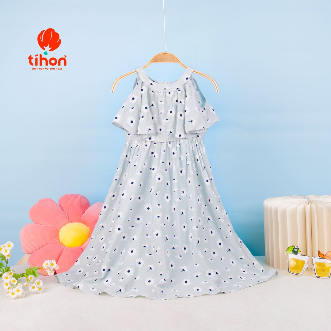 Váy thô cổ yếm họa tiết hoa 906
