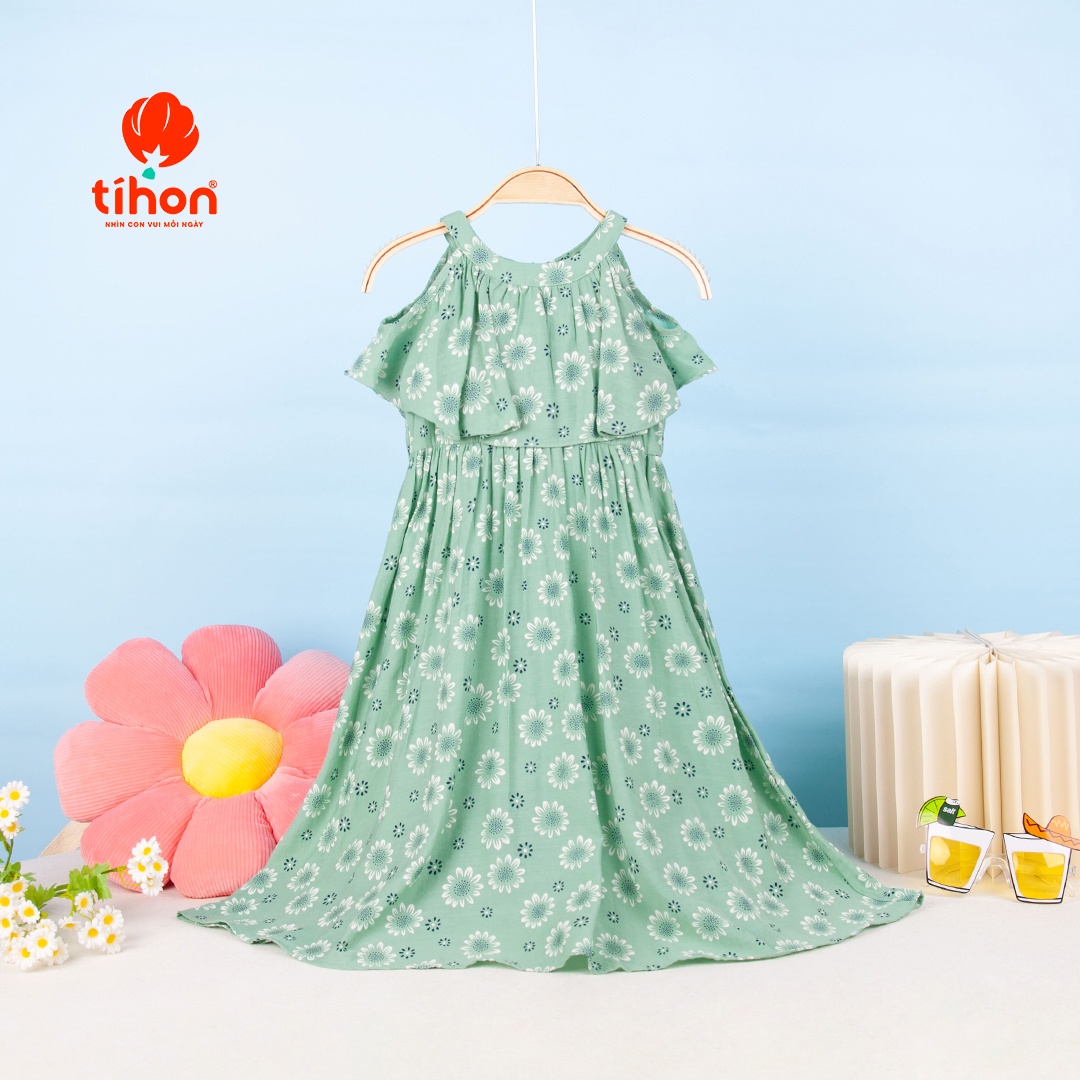 Váy thô cổ yếm họa tiết hoa 906