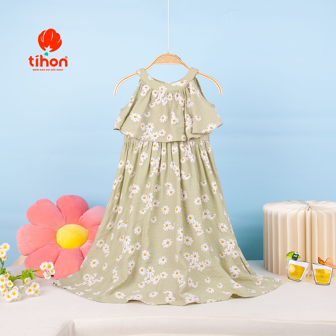 Váy thô cổ yếm họa tiết hoa 906