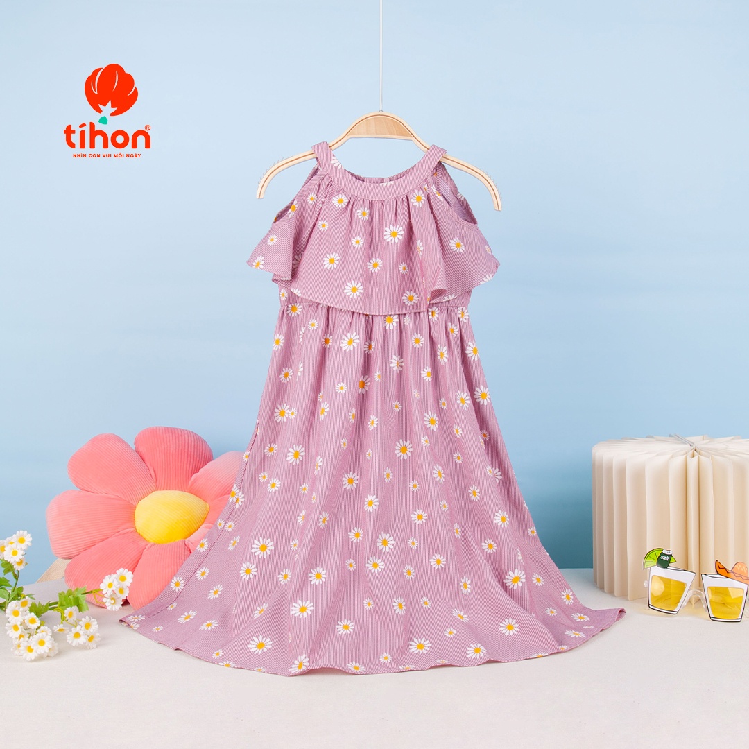 Váy thô cổ yếm họa tiết hoa 906
