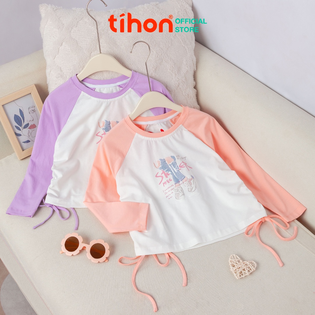 Áo cotton in trang trí các hình dây rút sườn 206