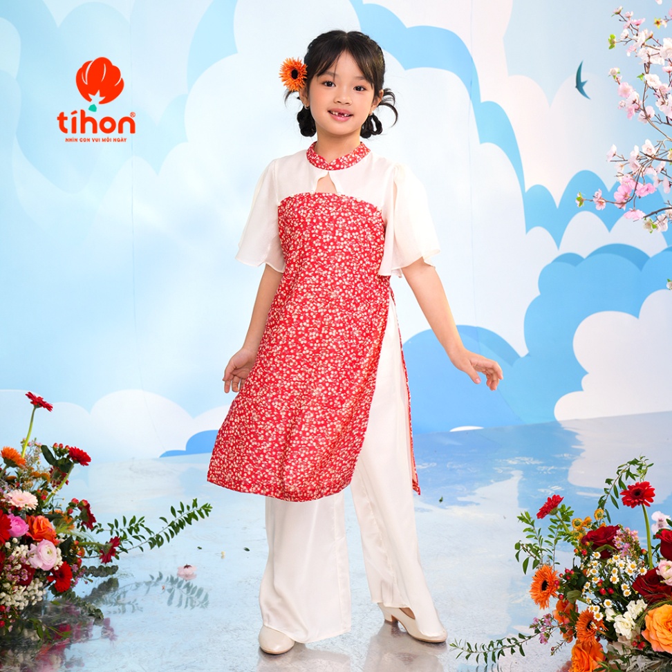 Áo dài bé gái + quần Kora 906