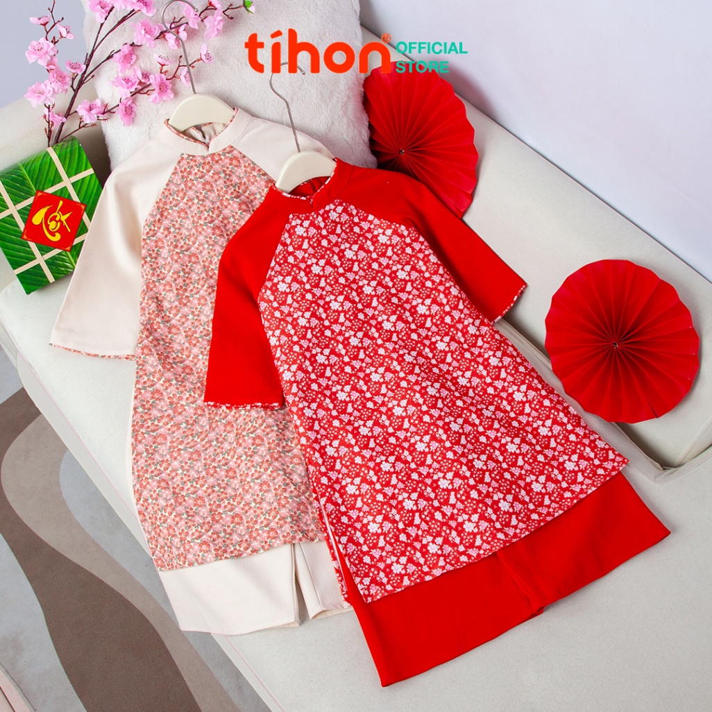 Áo dài bé gái + quần Silas 906