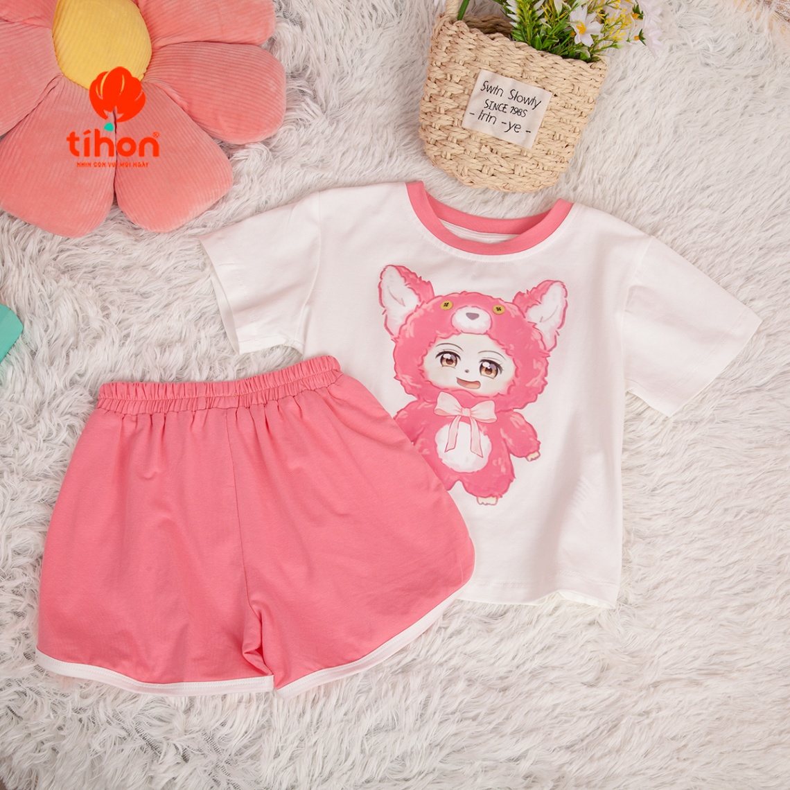 Set bộ BG cotton in hình gấu 905