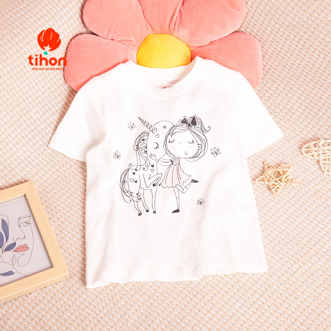 Set bộ BG cotton in hình, CV ba tầng 116