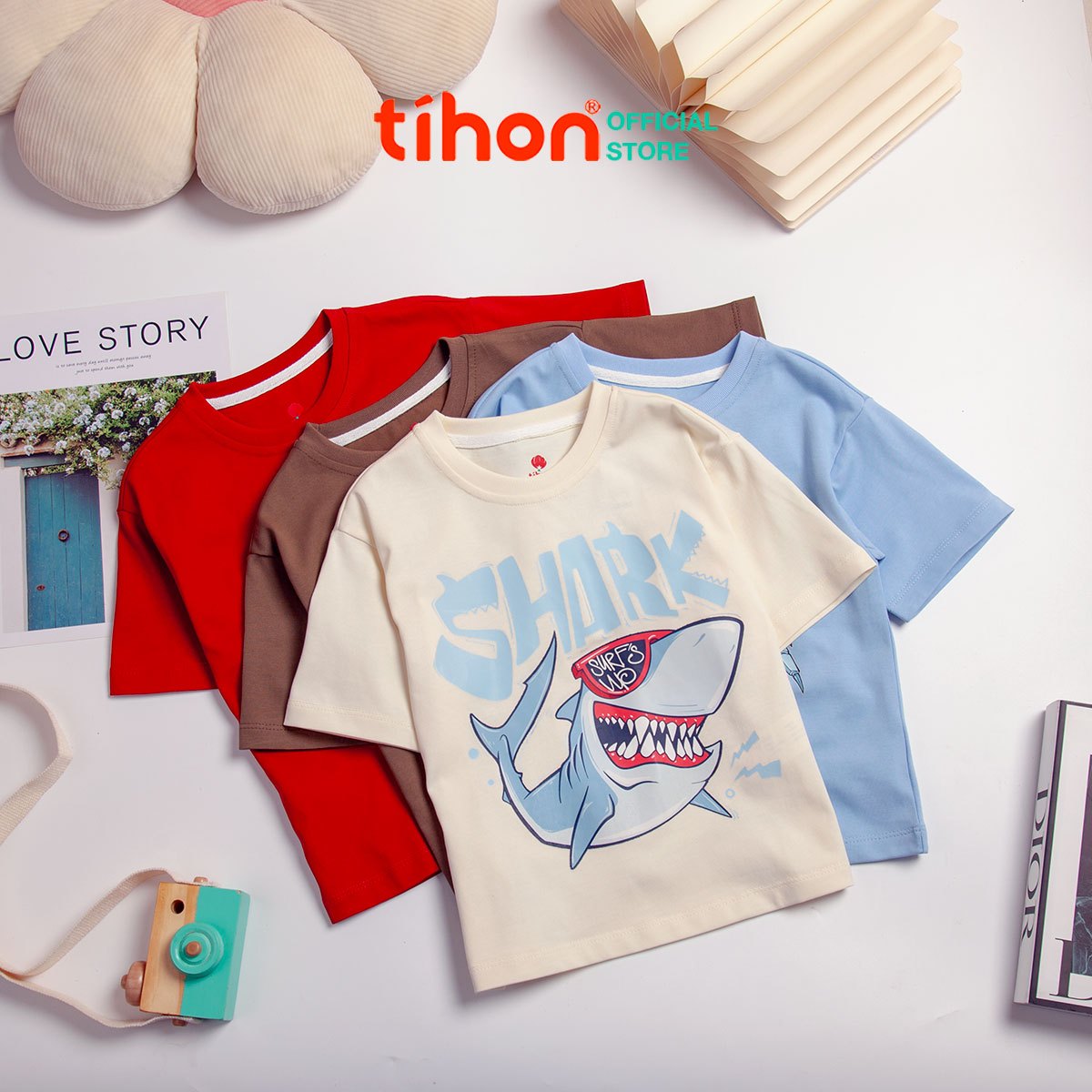 Áo bé trai cotton in họa tiết 906