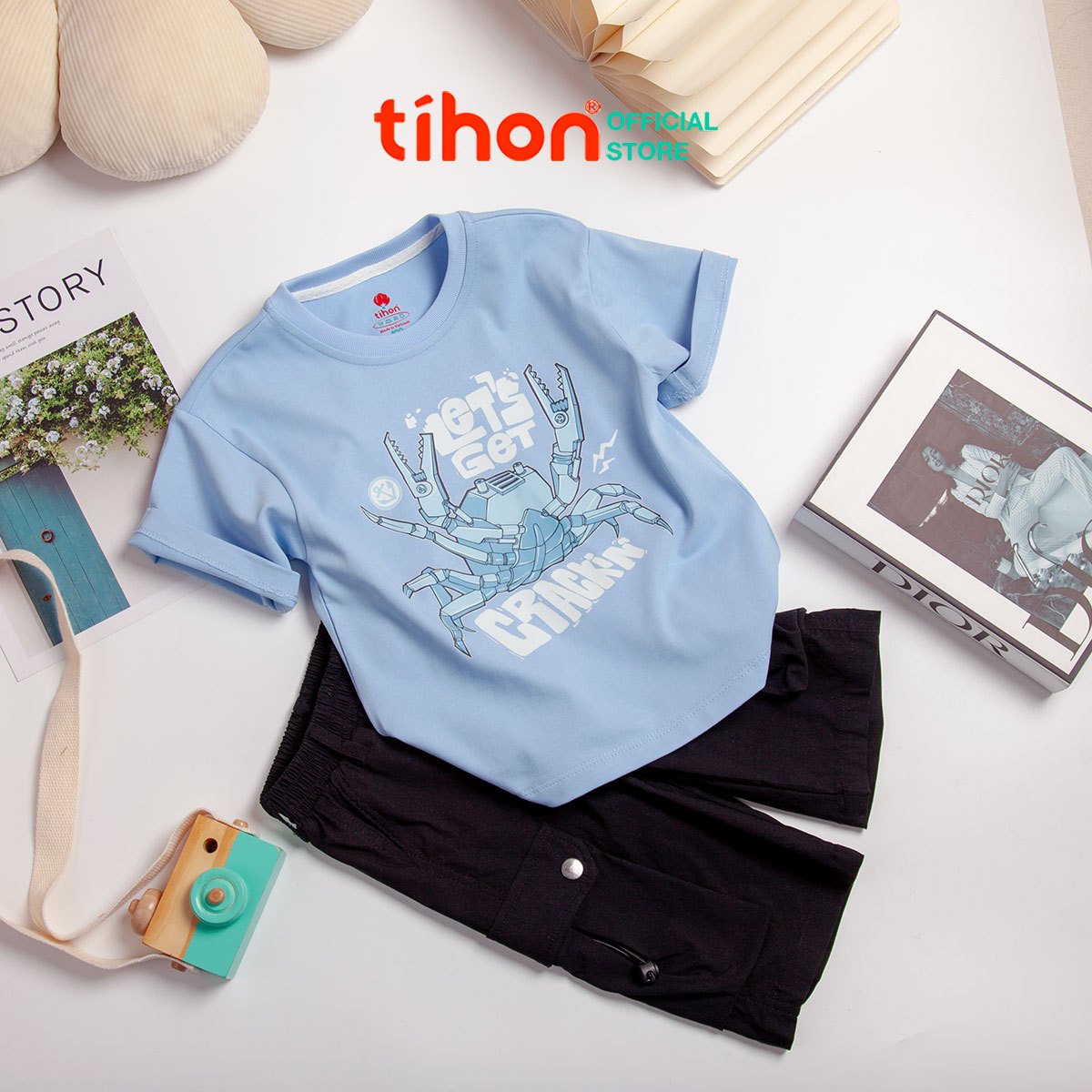 Áo bé trai cotton in họa tiết 906